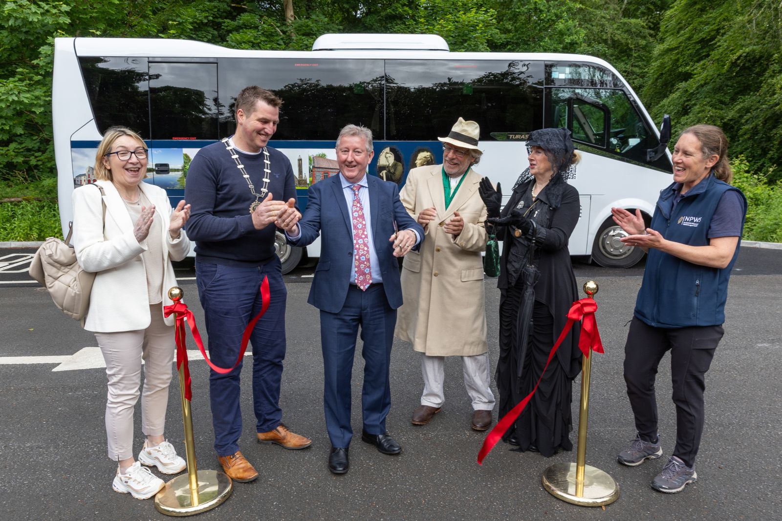 shuttle bus at the official launch in Coole Park Nature Reserve.